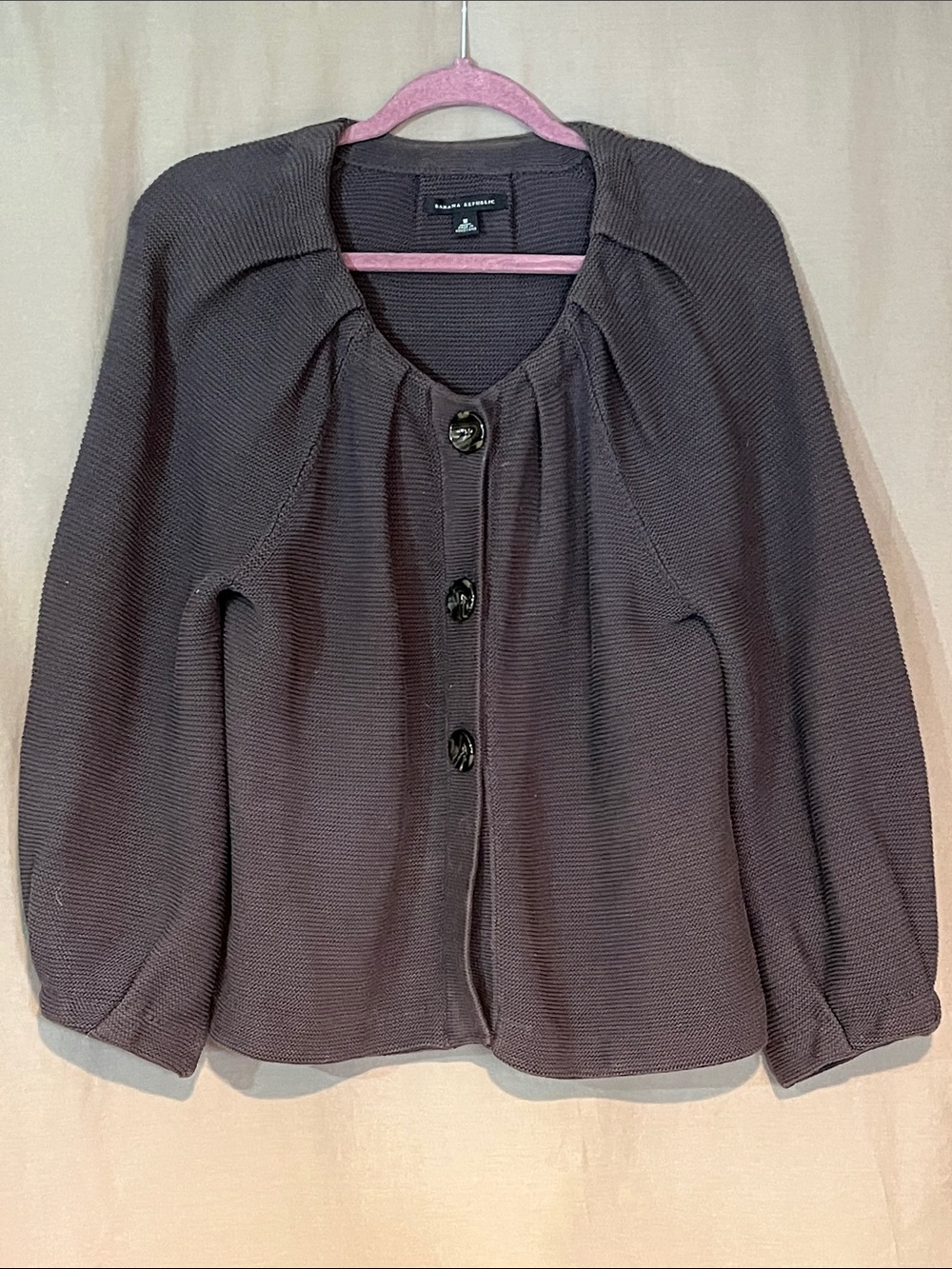 Eddie Bauer Women's Brown Button-Front Knit Cardigan